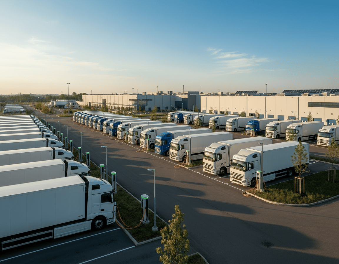 LKW Parkplatz mit Ladesäulen